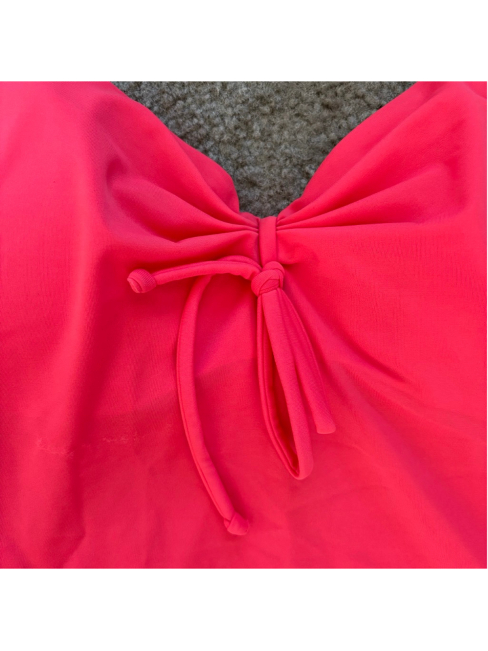 EUC Victorias Secret Bright Coral Twiat Front Strappy Tankini Top Padded Cups34D - Picture 2 of 9
